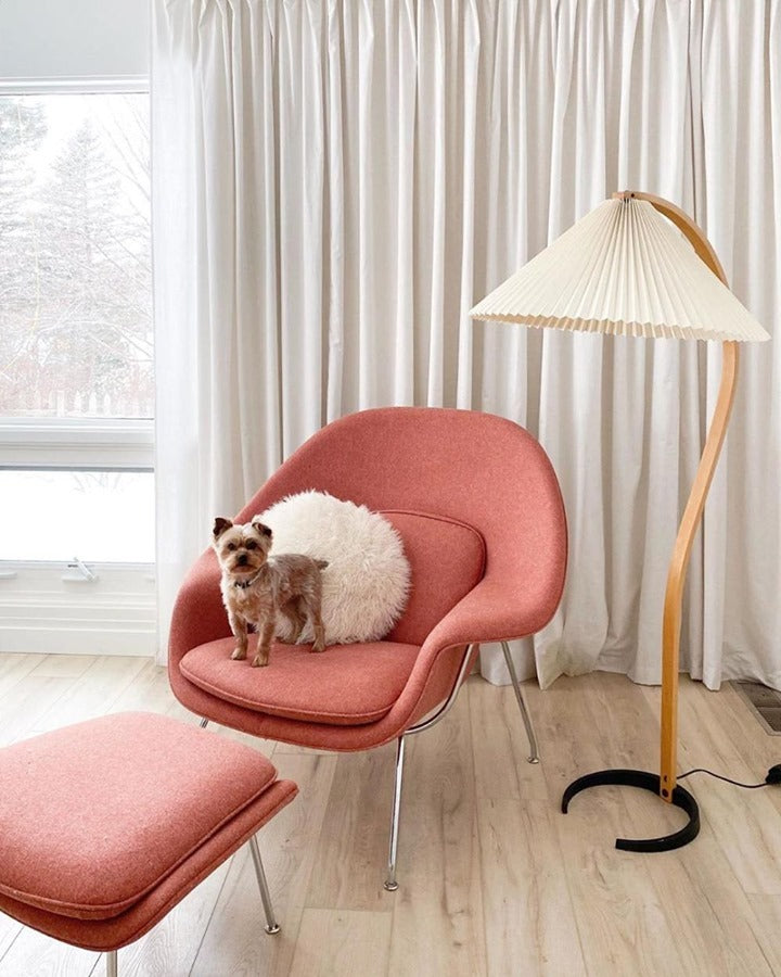 Contemporary Fabric Pleated Shade Floor Lamp 1-Light
