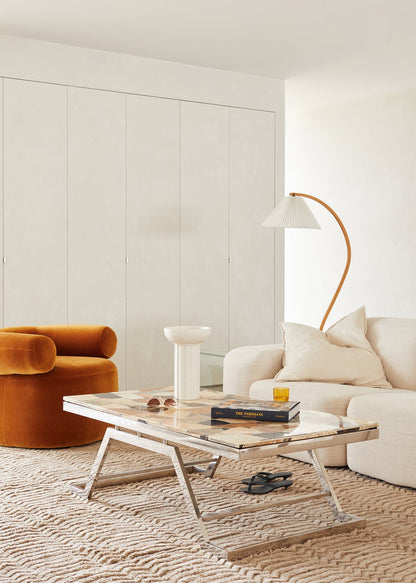 Contemporary Fabric Pleated Shade Floor Lamp 1-Light