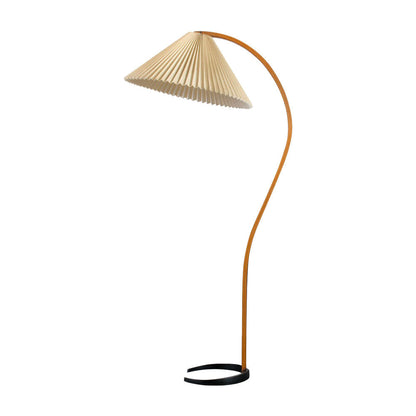 Contemporary Fabric Pleated Shade Floor Lamp 1-Light