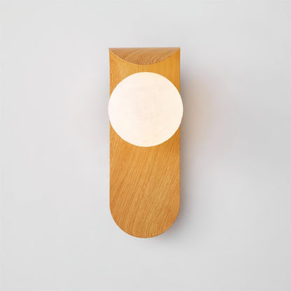 Contemporary Wood Opal Globe Wall Light 1-Light