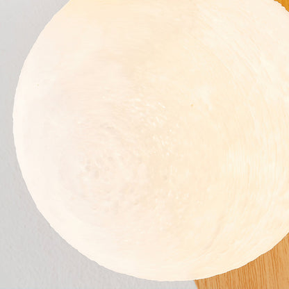 Contemporary Wood Opal Globe Wall Light 1-Light