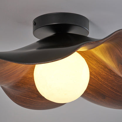Contemporary Resin Globe Diffuser Ceiling Light 1-Light