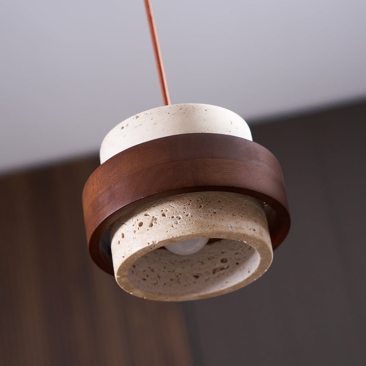 Contemporary Travertine Downlight Pendant Light