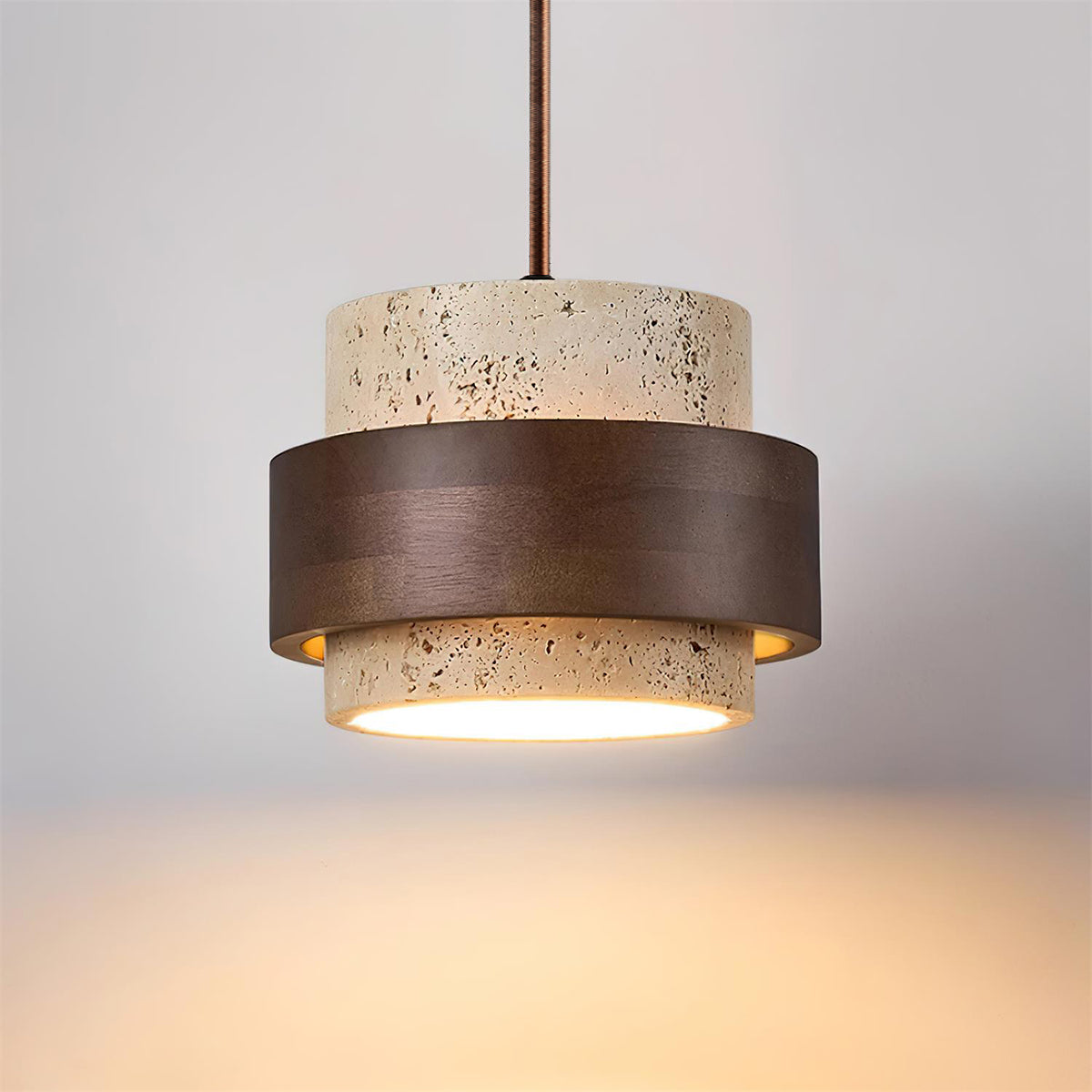 Contemporary Travertine Downlight Pendant Light
