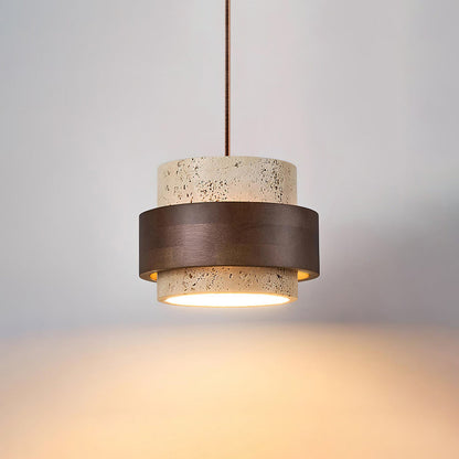 Contemporary Travertine Downlight Pendant Light