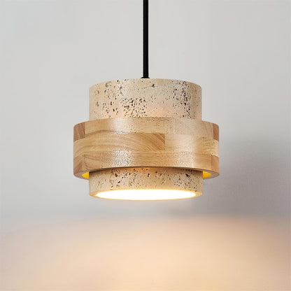 Contemporary Travertine Downlight Pendant Light