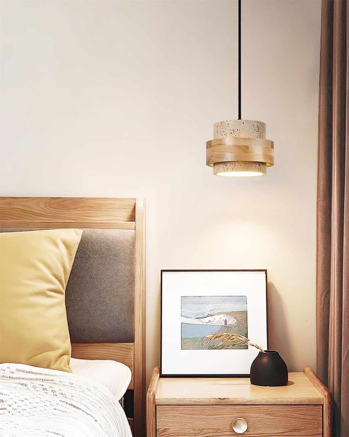 Contemporary Travertine Downlight Pendant Light