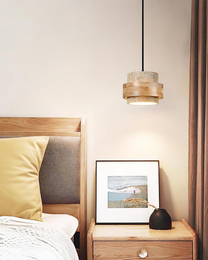 Contemporary Travertine Downlight Pendant Light