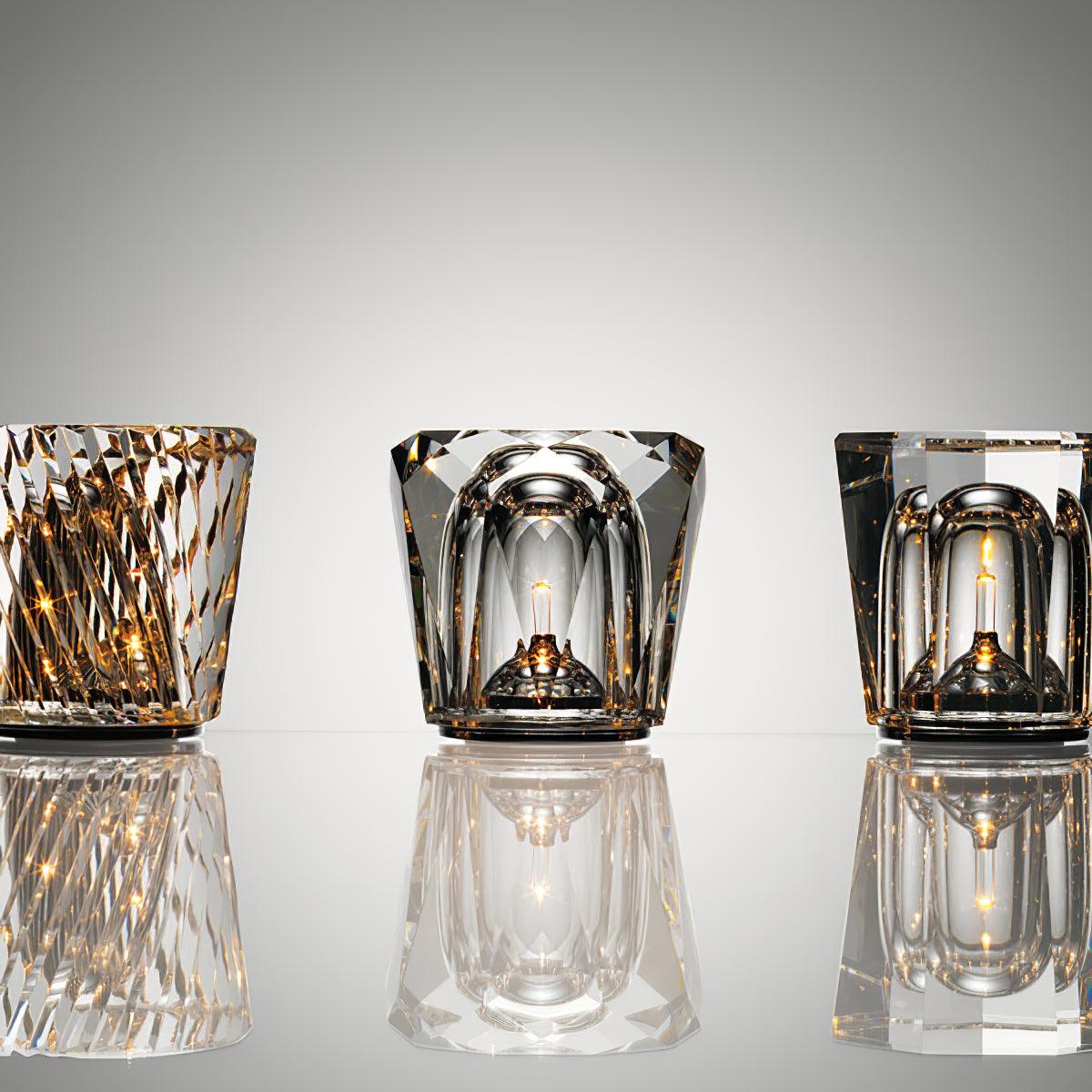 Contemporary Crystal Faceted Prism Table Lamp 1-Light