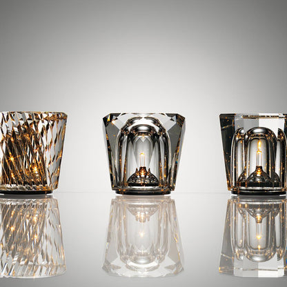 Contemporary Crystal Faceted Prism Table Lamp 1-Light