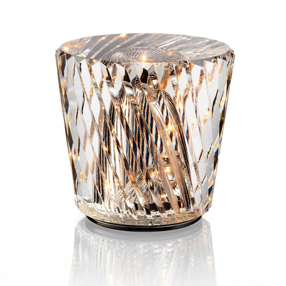 Contemporary Crystal Faceted Prism Table Lamp 1-Light