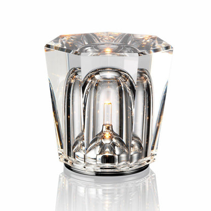 Contemporary Crystal Faceted Prism Table Lamp 1-Light