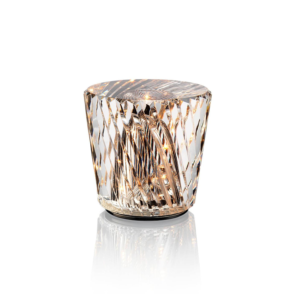 Contemporary Crystal Faceted Prism Table Lamp 1-Light
