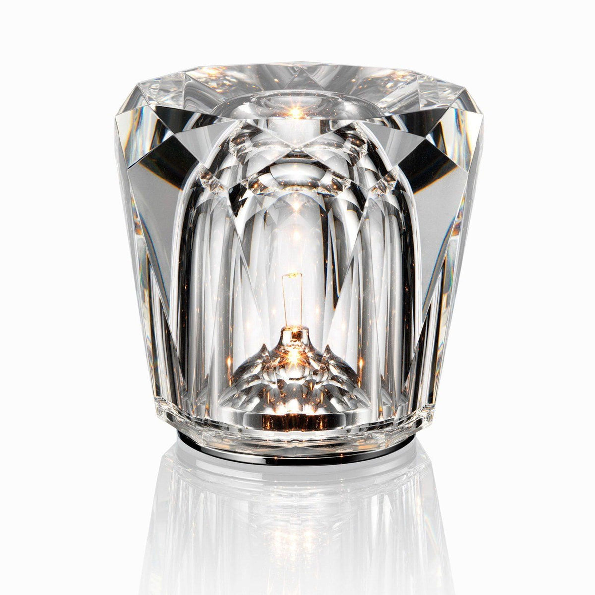 Contemporary Crystal Faceted Prism Table Lamp 1-Light