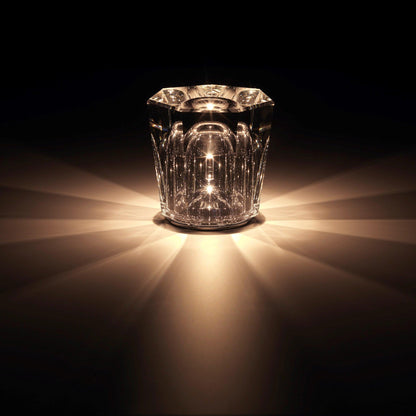 Contemporary Crystal Faceted Prism Table Lamp 1-Light