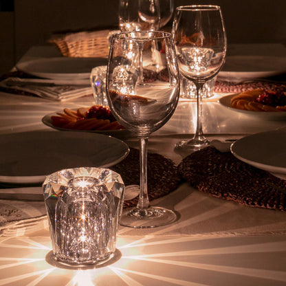 Contemporary Crystal Faceted Prism Table Lamp 1-Light