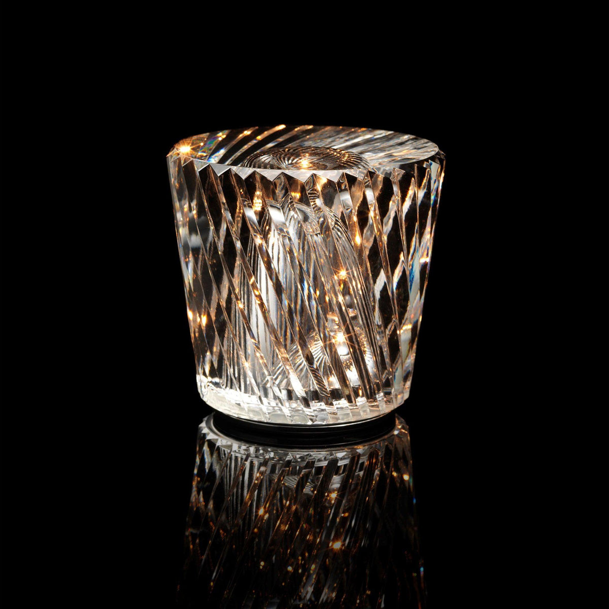 Contemporary Crystal Faceted Prism Table Lamp 1-Light