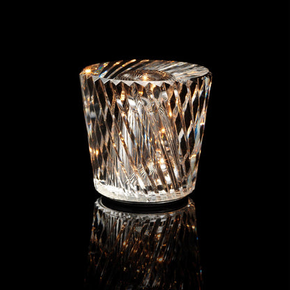 Contemporary Crystal Faceted Prism Table Lamp 1-Light