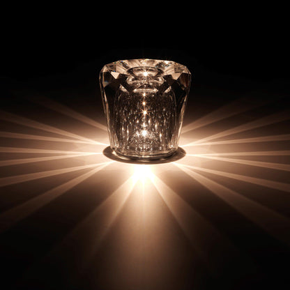 Contemporary Crystal Faceted Prism Table Lamp 1-Light