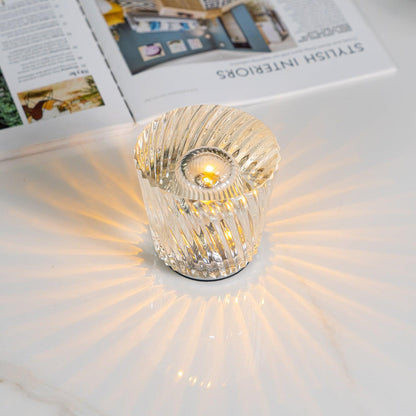 Contemporary Crystal Faceted Prism Table Lamp 1-Light