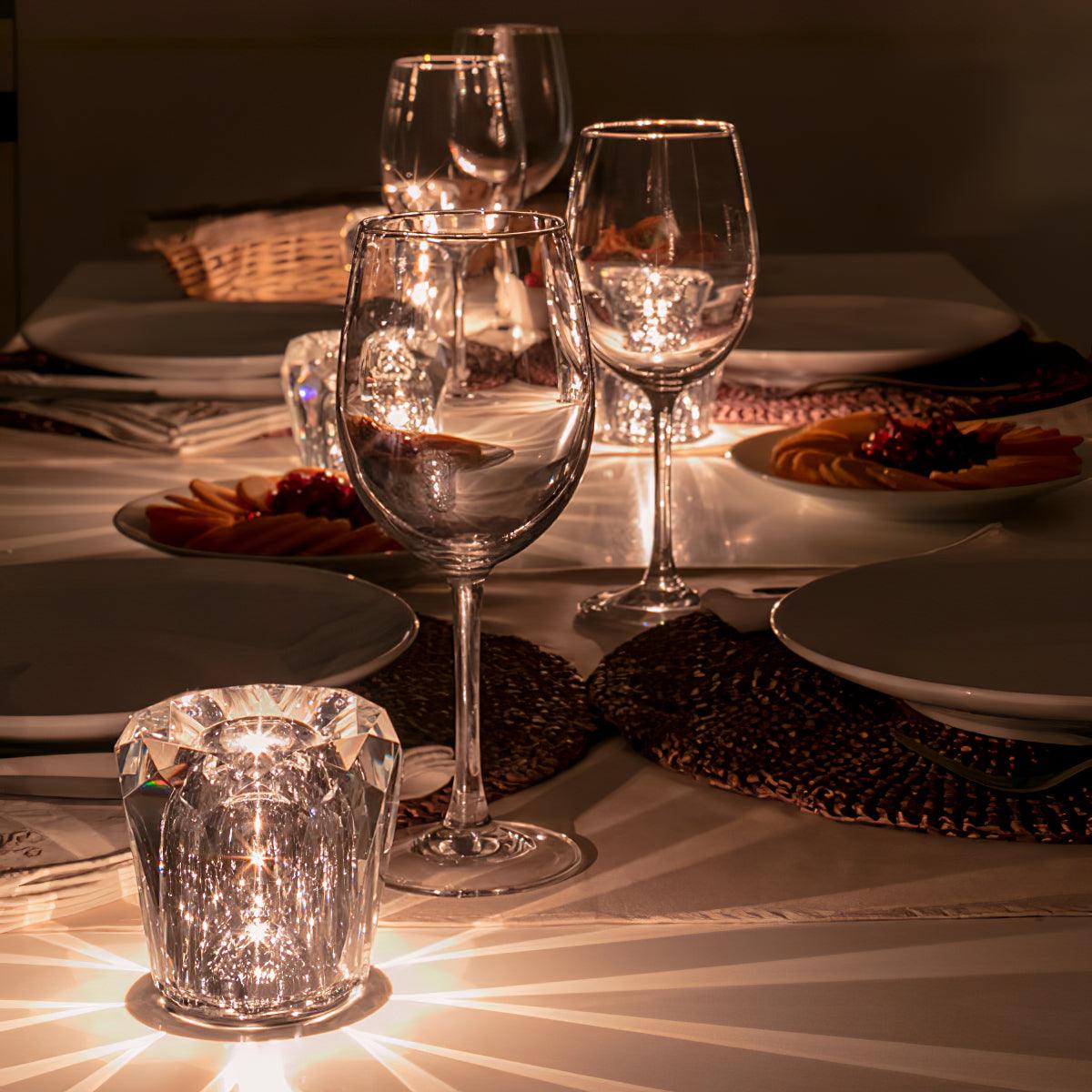 Contemporary Crystal Faceted Prism Table Lamp 1-Light