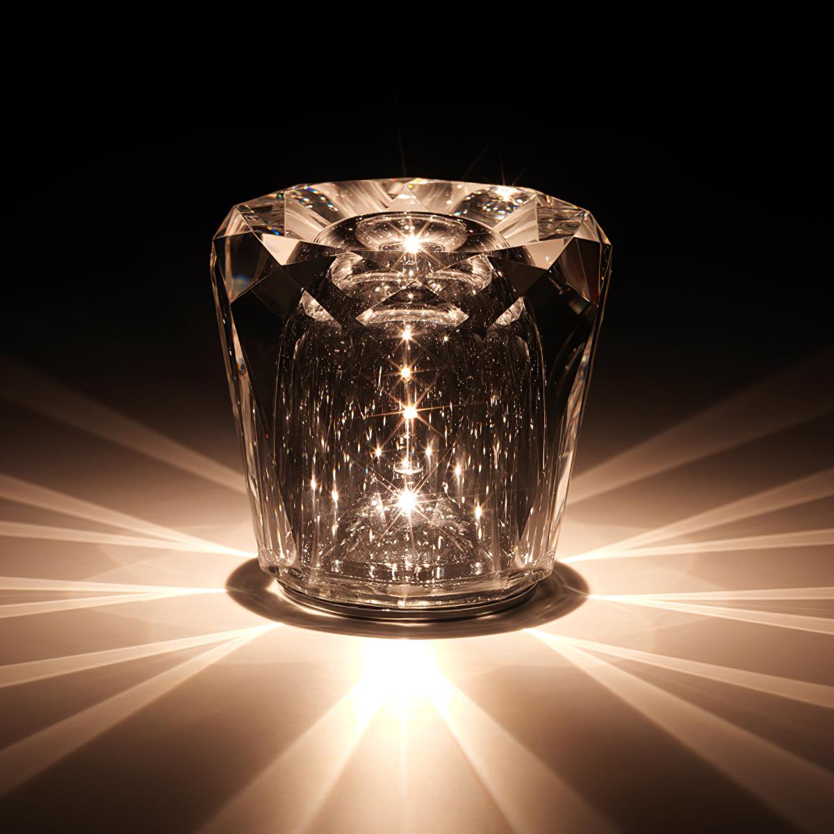 Contemporary Crystal Faceted Prism Table Lamp 1-Light