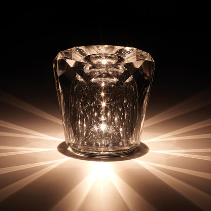 Contemporary Crystal Faceted Prism Table Lamp 1-Light