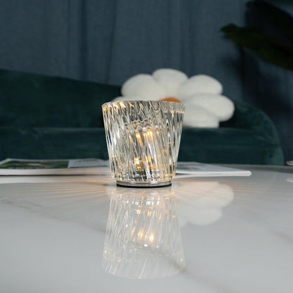 Contemporary Crystal Faceted Prism Table Lamp 1-Light