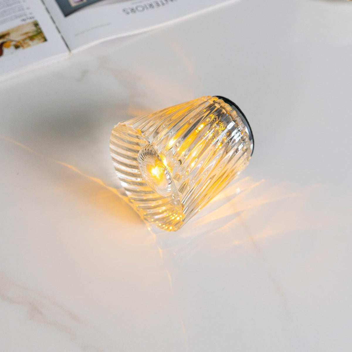 Contemporary Crystal Faceted Prism Table Lamp 1-Light