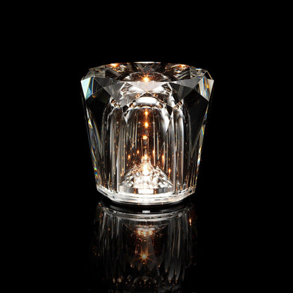 Contemporary Crystal Faceted Prism Table Lamp 1-Light