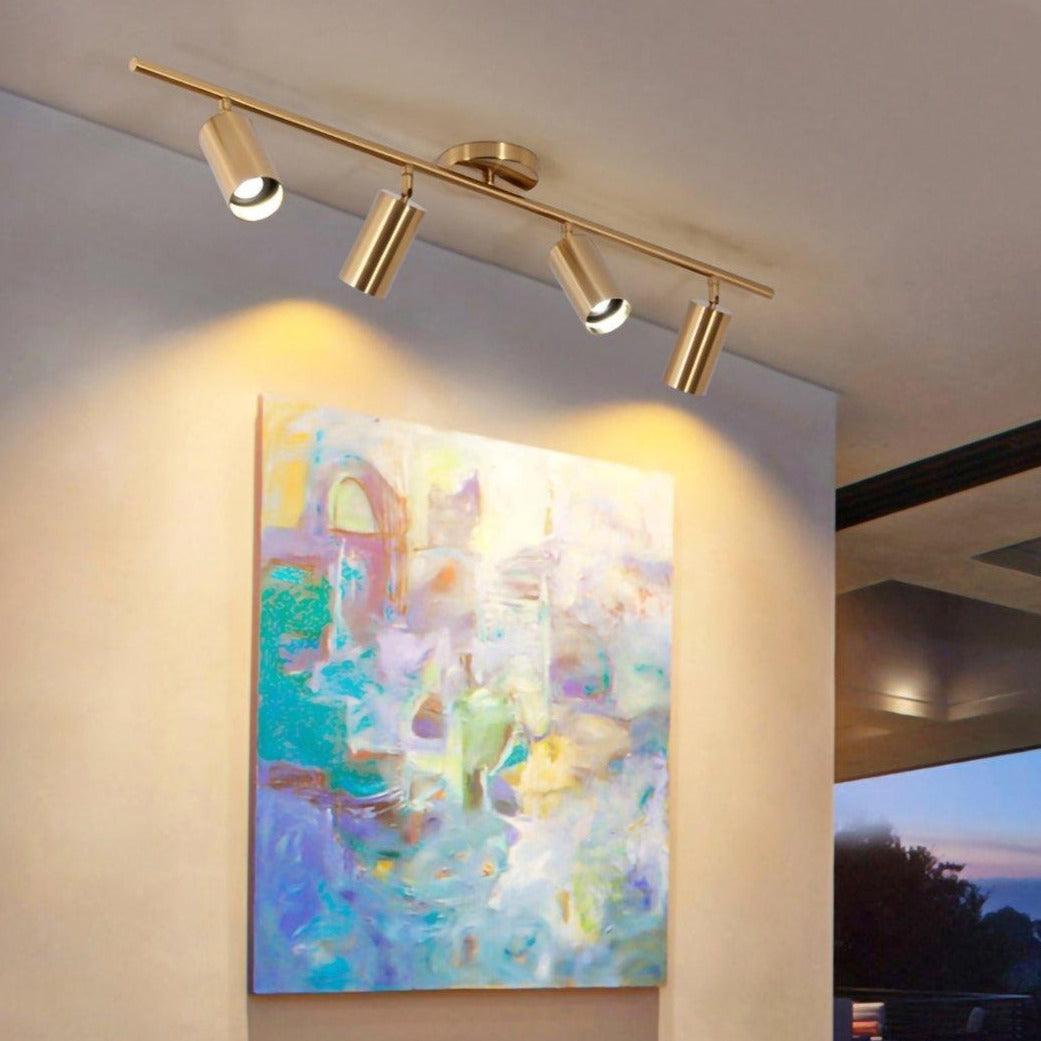 Contemporary Brass Double Cylinder Adjustable Wall Spotlight