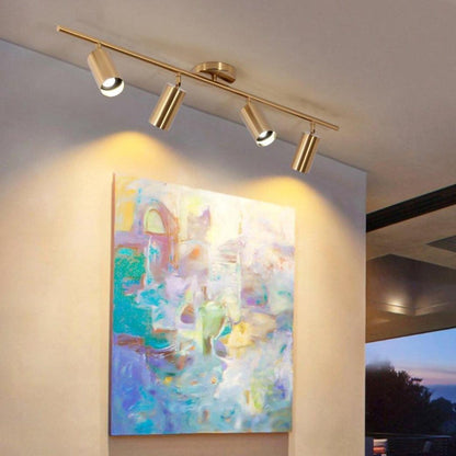 Contemporary Brass Double Cylinder Adjustable Wall Spotlight