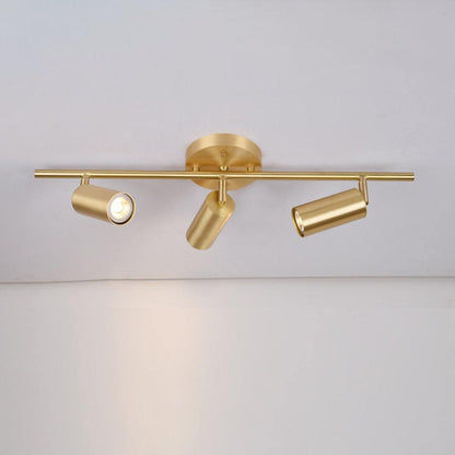 Contemporary Brass Double Cylinder Adjustable Wall Spotlight