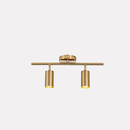 Contemporary Brass Double Cylinder Adjustable Wall Spotlight