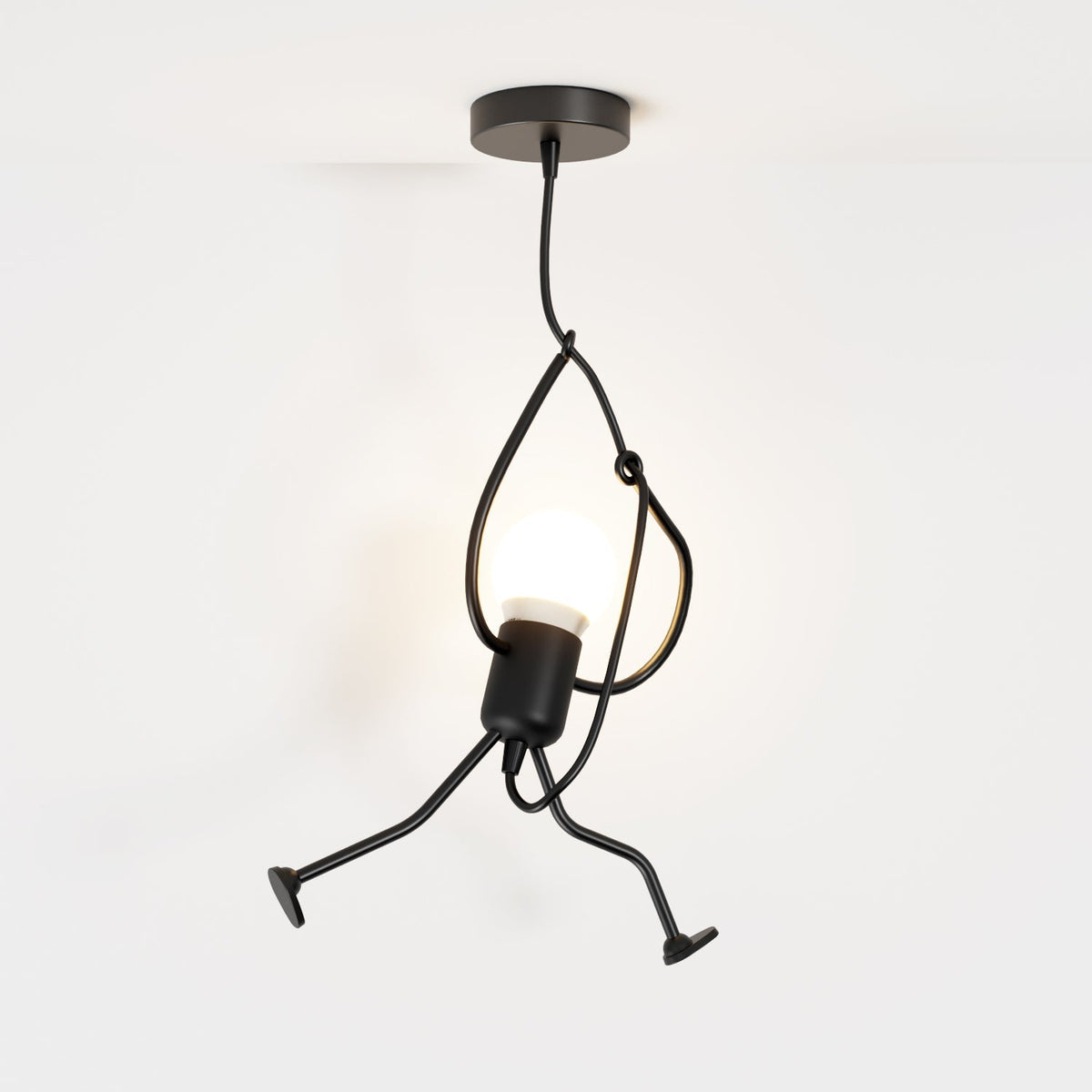 Contemporary Iron Adjustable Cord Pendant Light 1-Light