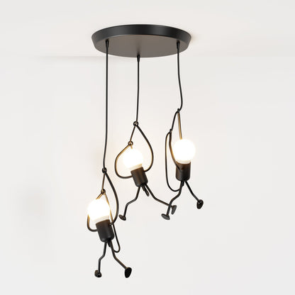 Contemporary Iron Adjustable Cord Pendant Light 1-Light