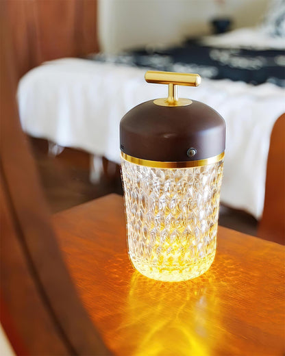 Contemporary Crystal Top Handle Table Lamp 1-Light