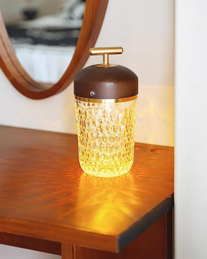 Contemporary Crystal Top Handle Table Lamp 1-Light