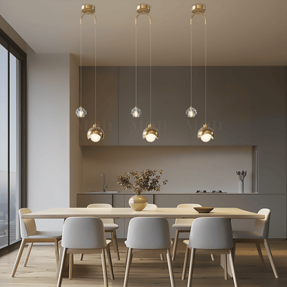 Contemporary Crystal Globe Shade Pendant Light 1-Light