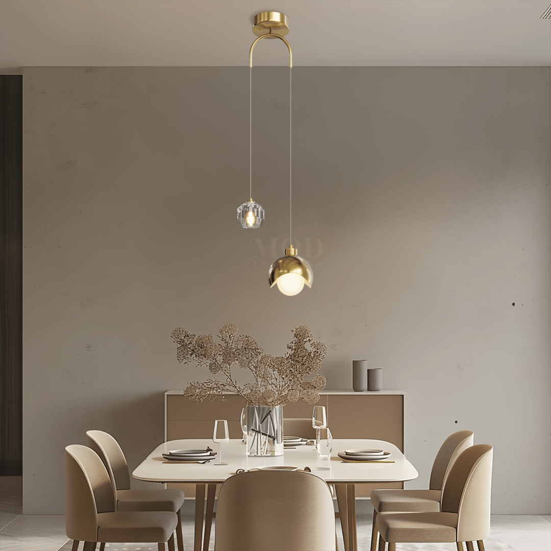 Contemporary Crystal Globe Shade Pendant Light 1-Light