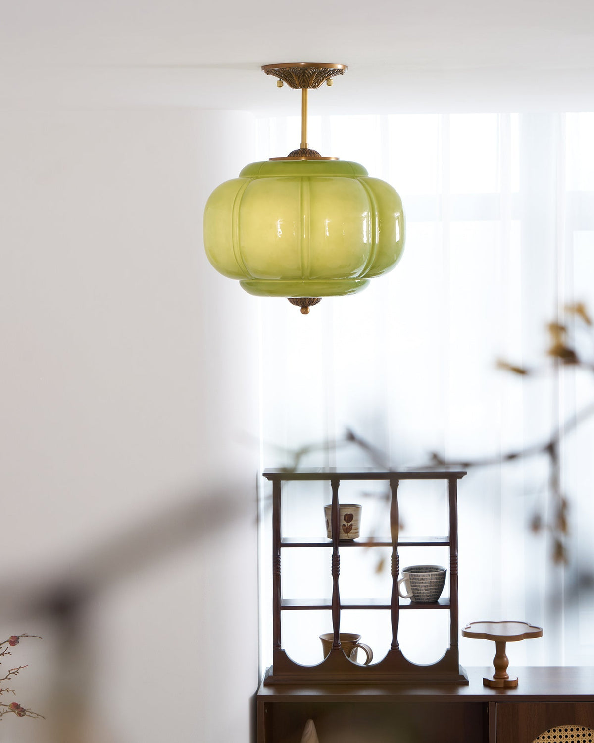 Contemporary Brass Accents Ceiling Light 1-Light