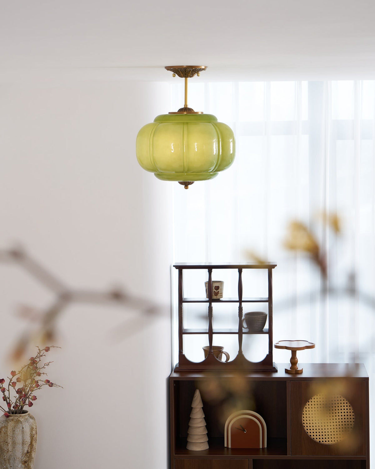 Contemporary Brass Accents Ceiling Light 1-Light