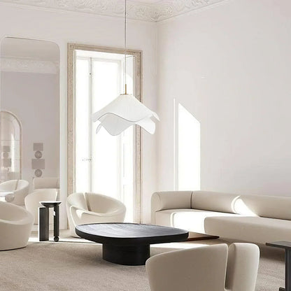 Japandi Fabric Wavy Shade Pendant Light 1-Light