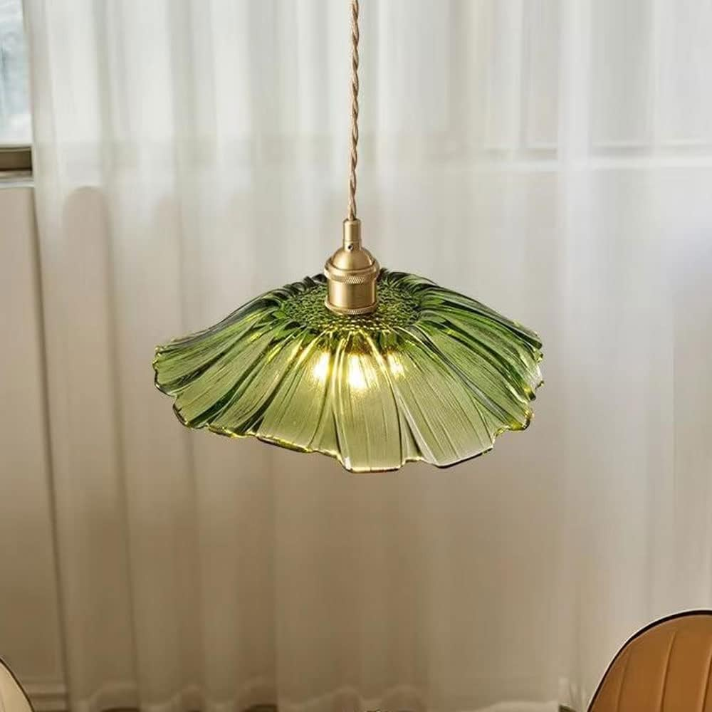 Retro Glass Fluted Shade Pendant Light 1-Light