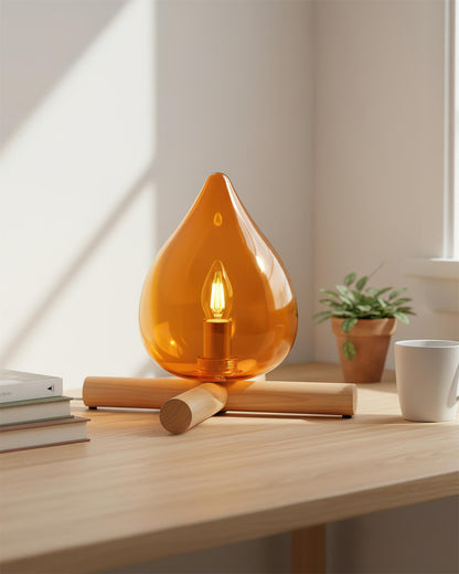 Contemporary Wood Wooden Cross Table Lamp 1-Light