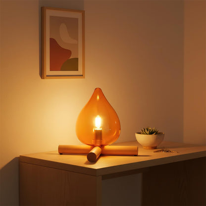 Contemporary Wood Wooden Cross Table Lamp 1-Light