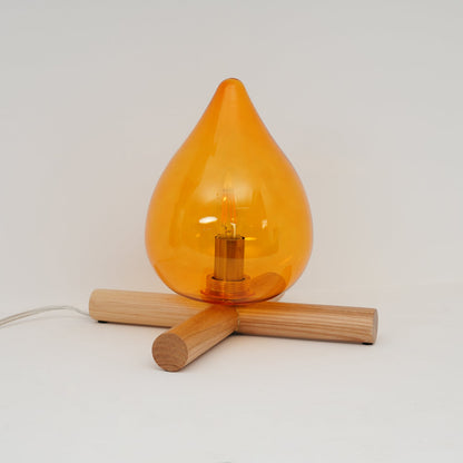 Contemporary Wood Wooden Cross Table Lamp 1-Light