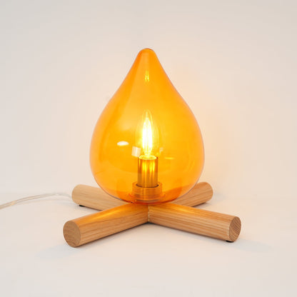 Contemporary Wood Wooden Cross Table Lamp 1-Light