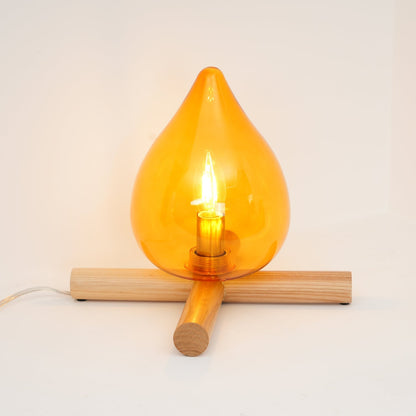 Contemporary Wood Wooden Cross Table Lamp 1-Light