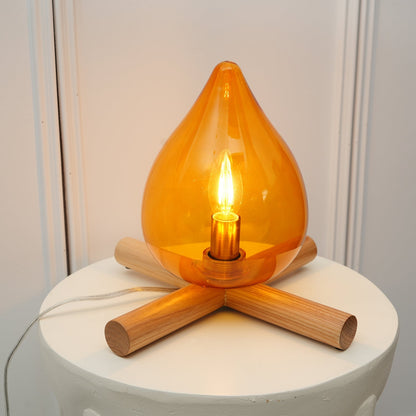 Contemporary Wood Wooden Cross Table Lamp 1-Light